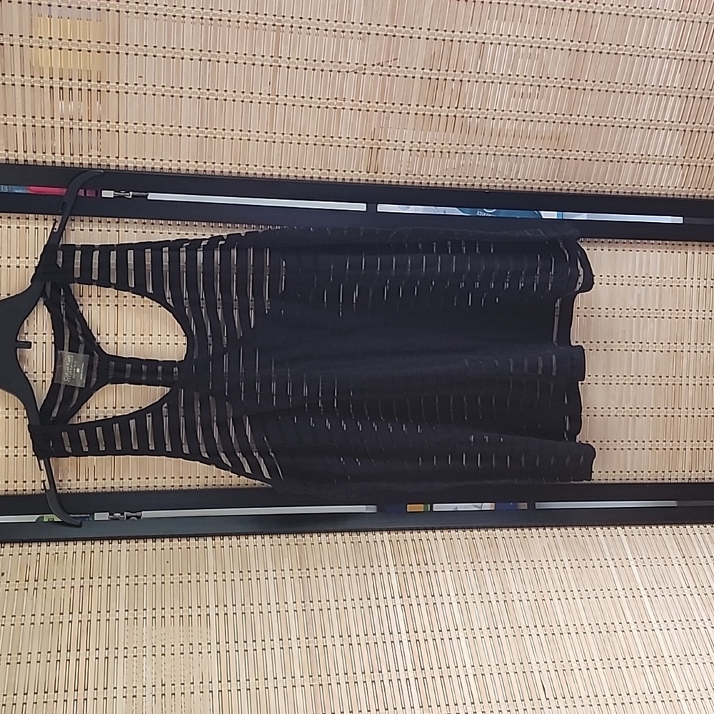 Womans Calvin kline  racer  back tank top size 2x stripes , see through